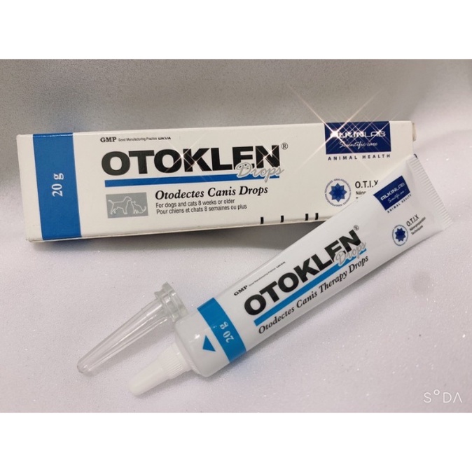 Tuýp nhỏ tai OTOKLEN 20g cho chó mèo - Hỗ trợ Trị Ngứa tai Viêm tai Hôi tai Nấm tai Ve