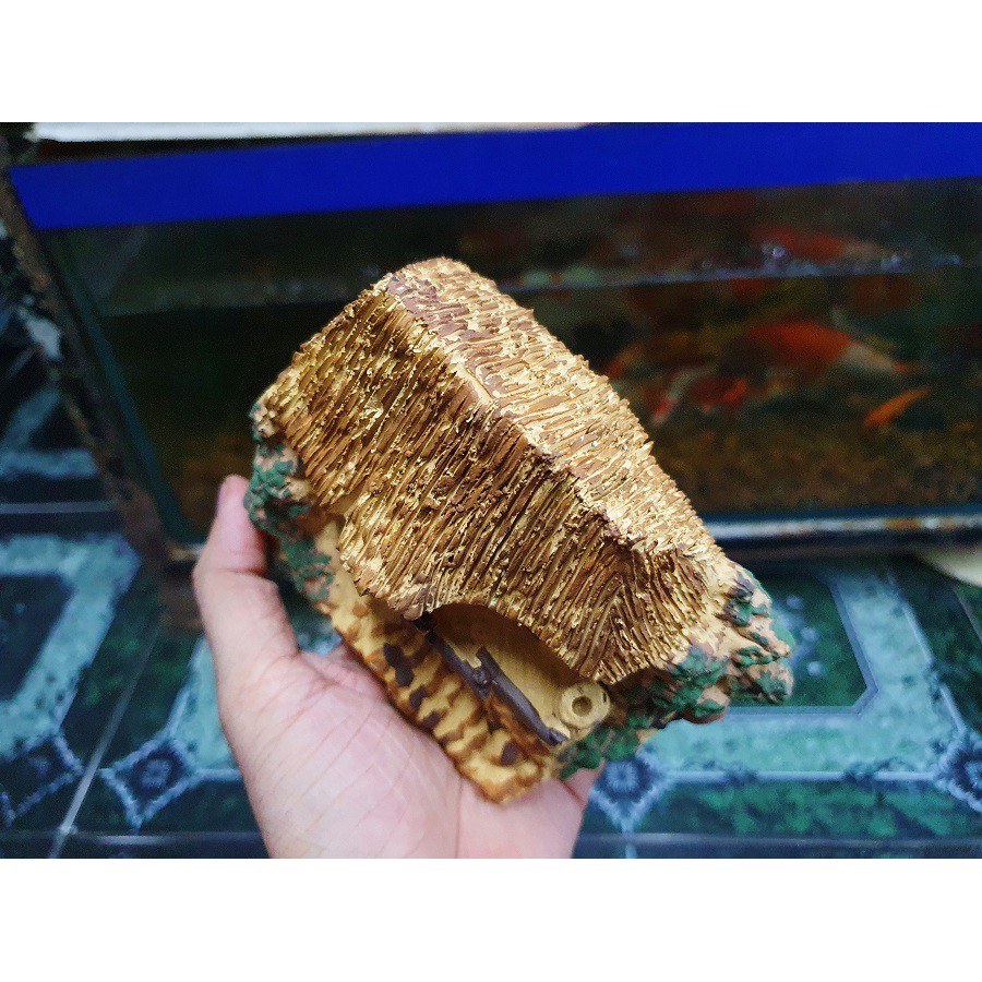 NHÀ GỐM SỨ TRANG TRÍ HỒ CÁ NON BỘ 13x8x10cm