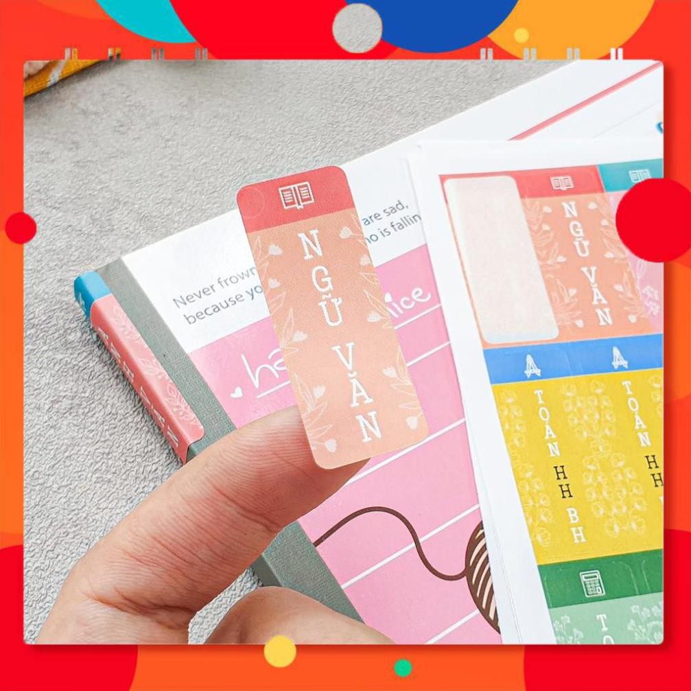 COMBO NHÃN VỠ & NHÃN DÁN GÁY TẬP  PHÂN MÔN - CẤP 2 - CẤP 3