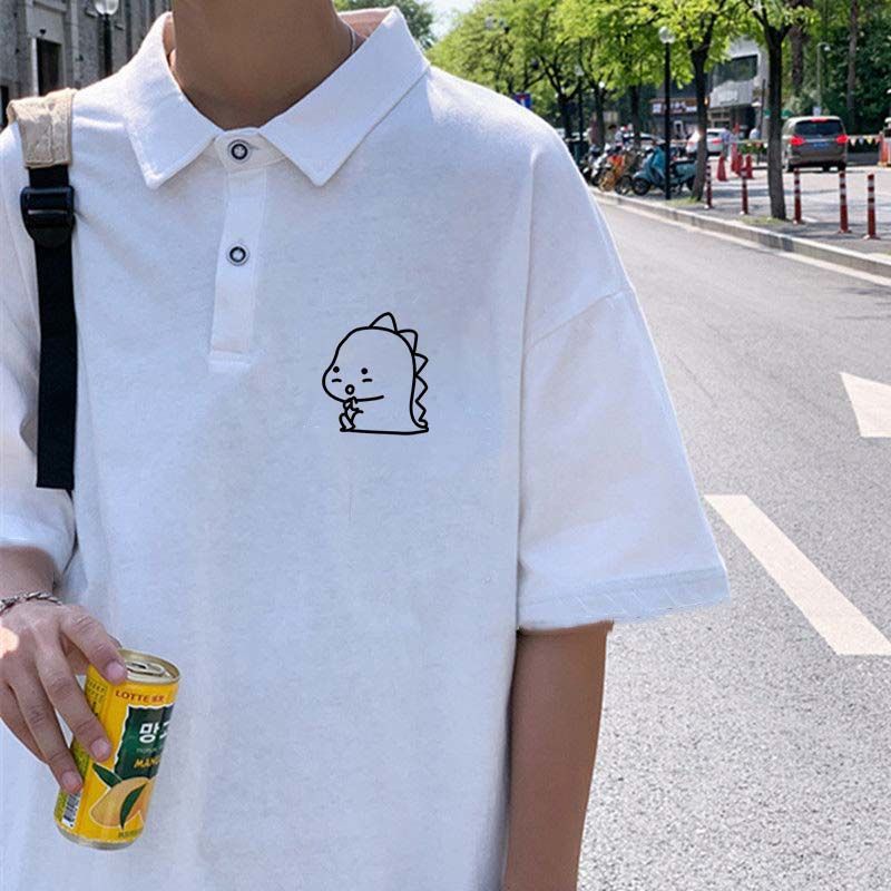 Áo Polo Nam Nữ Form Rộng Chất Thun Mềm Mát Phong Cách In Hình Bé Khủng Long Con Hợp Thời Trang Kịp Xu Hướng TTQ0344