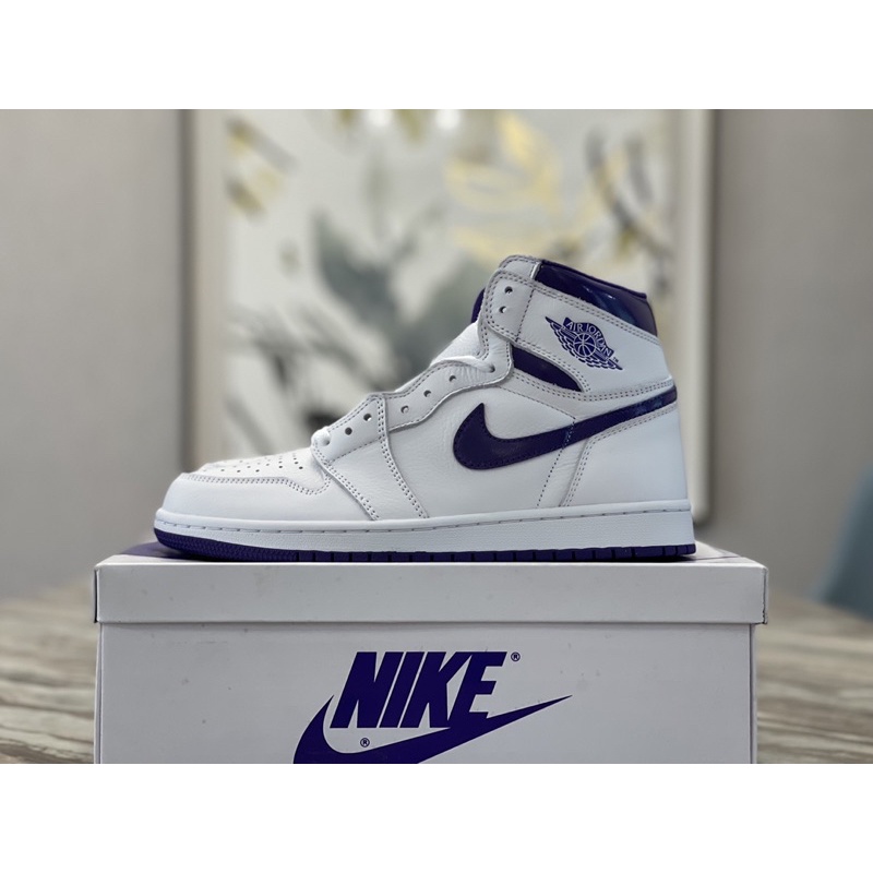 (41x1)giày sneaker air jordan 1 high og purple white