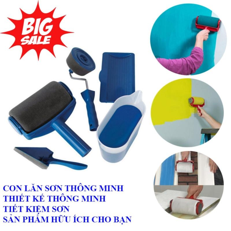 Bộ lăn sơn cao cấp,Bộ lăn sơn thông minh công nghệ mới Paint Runner( 6 sản phẩm) Quét Sơn Đều Màu Và Mịn - Mẫu Mới