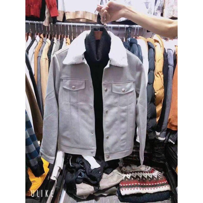 Áo khoác da lộn cổ lông (hàng quảng châu loại 1, lông có thể tháo rời) | BigBuy360 - bigbuy360.vn
