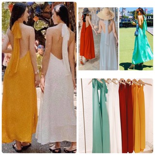 ĐẦM MAXI CỔ YẾM HỞ LƯNG (KÈM VIDEO HÌNH THẬT)