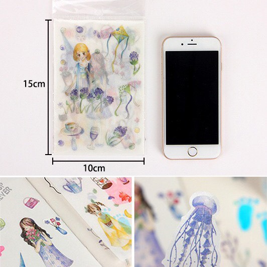 Bộ Sticker MỜ cô gái và hoa (SM12)