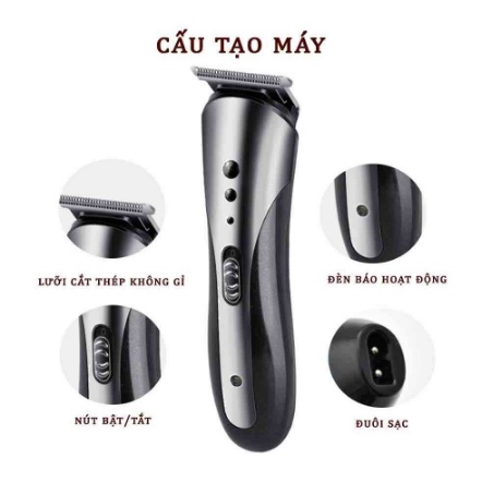 (GIÁ SỐC) TÔNG ĐƠ CẮT TÓC KIÊM CẠO RÂU, TỈA LÔNG MŨI 3 IN1,MÁY CẠO RÂU SẠC ĐIỆN ĐA NĂNG CHÍNH HÃNG KEMEI 1407