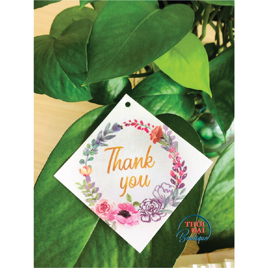 100c - Tag treo / Thẻ treo giấy "Thank you" hình thoi - 2 mẫu
