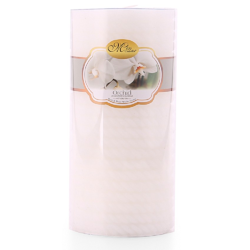 Nến thơm décor dây thừng D7H15 Miss Candle NQM4992 7 x 15 cm (Trắng, hương hoa phong lan)