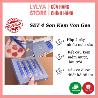 Son kem von gee hàng đầu, set 4 cây vongee xiếc voi, son voi xanh lylya store
