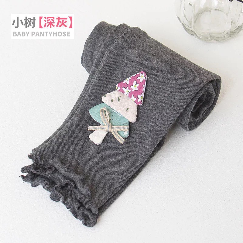 [Hàng đẹp] Quần legging thun ôm chất cotton mềm mịn đính họa tiết siêu xinh cho bé gái