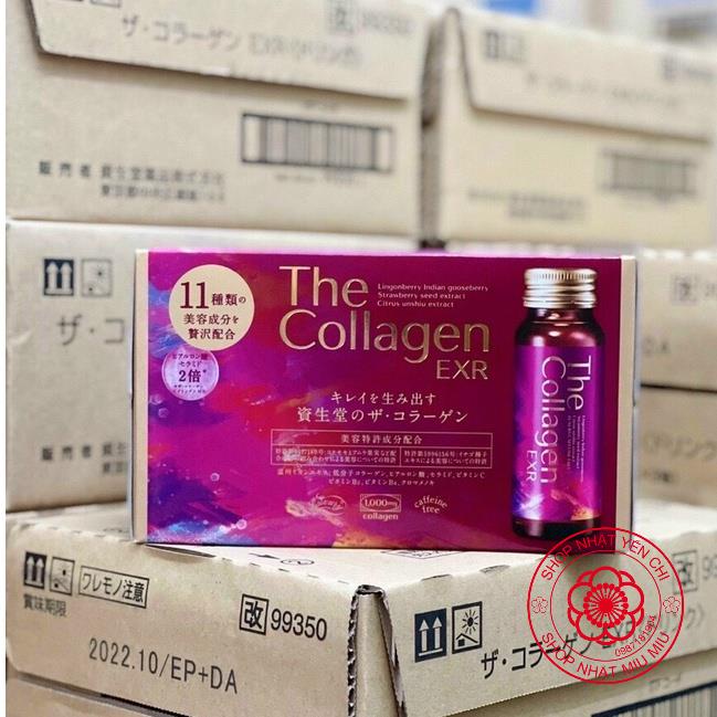 nước uống The Collagen ExR shiseido nhật bản. hỗ trợ đẹp da. hộp 10 chai 50ml