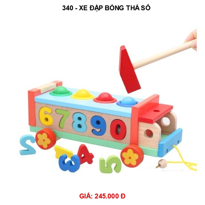 Xe ô tô gỗ đập bóng thả số 340 | đồ chơi gỗ kidstoys | đồ chơi gỗ an toàn cho bé tại Hà Nội | Đồ chơi vận động giá tốt