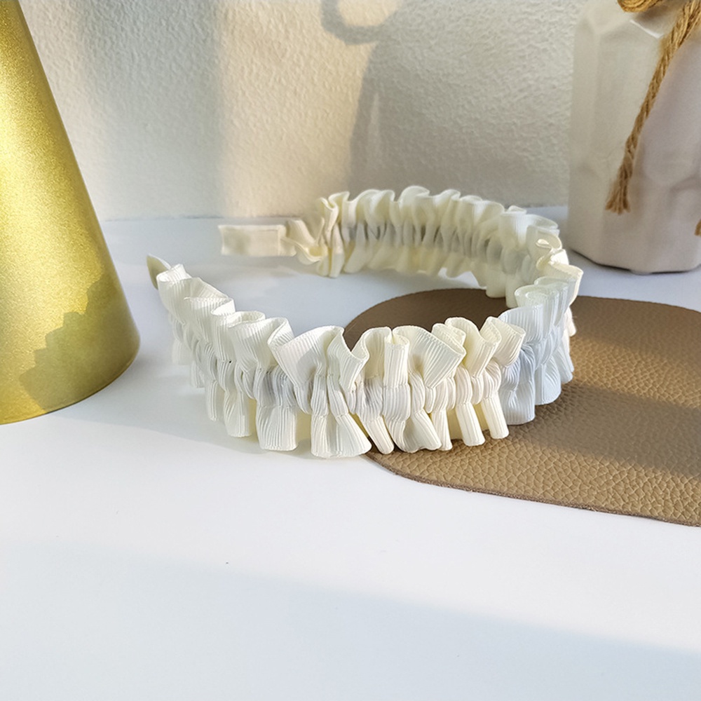 Băng Đô Cài Tóc Vải Ren Màu Trơn Phong Cách Hàn Quốc Cổ Điển Thời Trang Cho Nữ