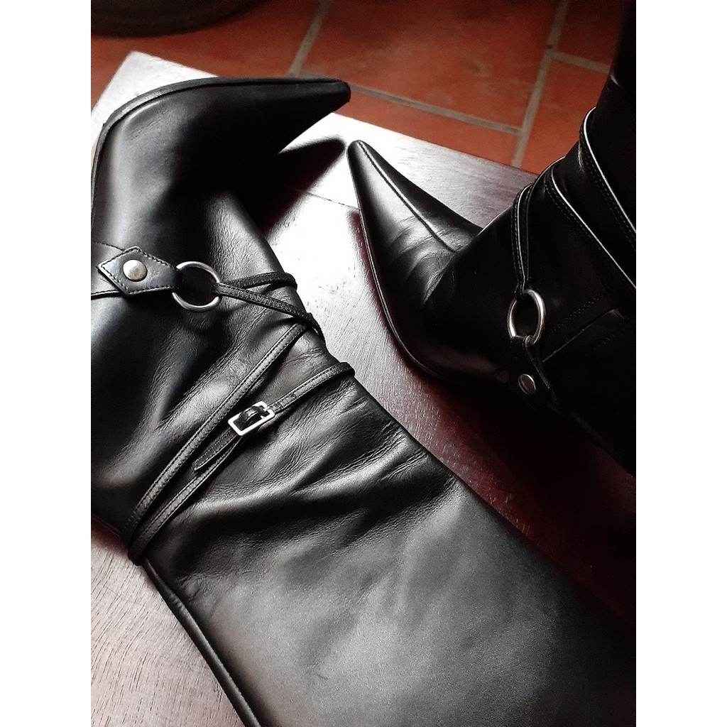 Giày Boots Bốt Da Đen Ý Siêu Quyến Rũ!