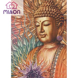 Bộ tranh đính đá treo tường trang trí nội thất hình tượng Phật 5D DIY