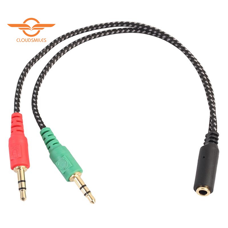 Dây cáp chuyển đổi tai nghe nối cổng cắm 3.5mm sang hai giắc cắm 3.5mm dành cho máy tính/loa âm thanh/micro