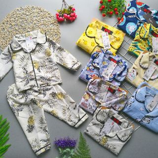 Pizama yukata thô lụa cho bé trai bé gái