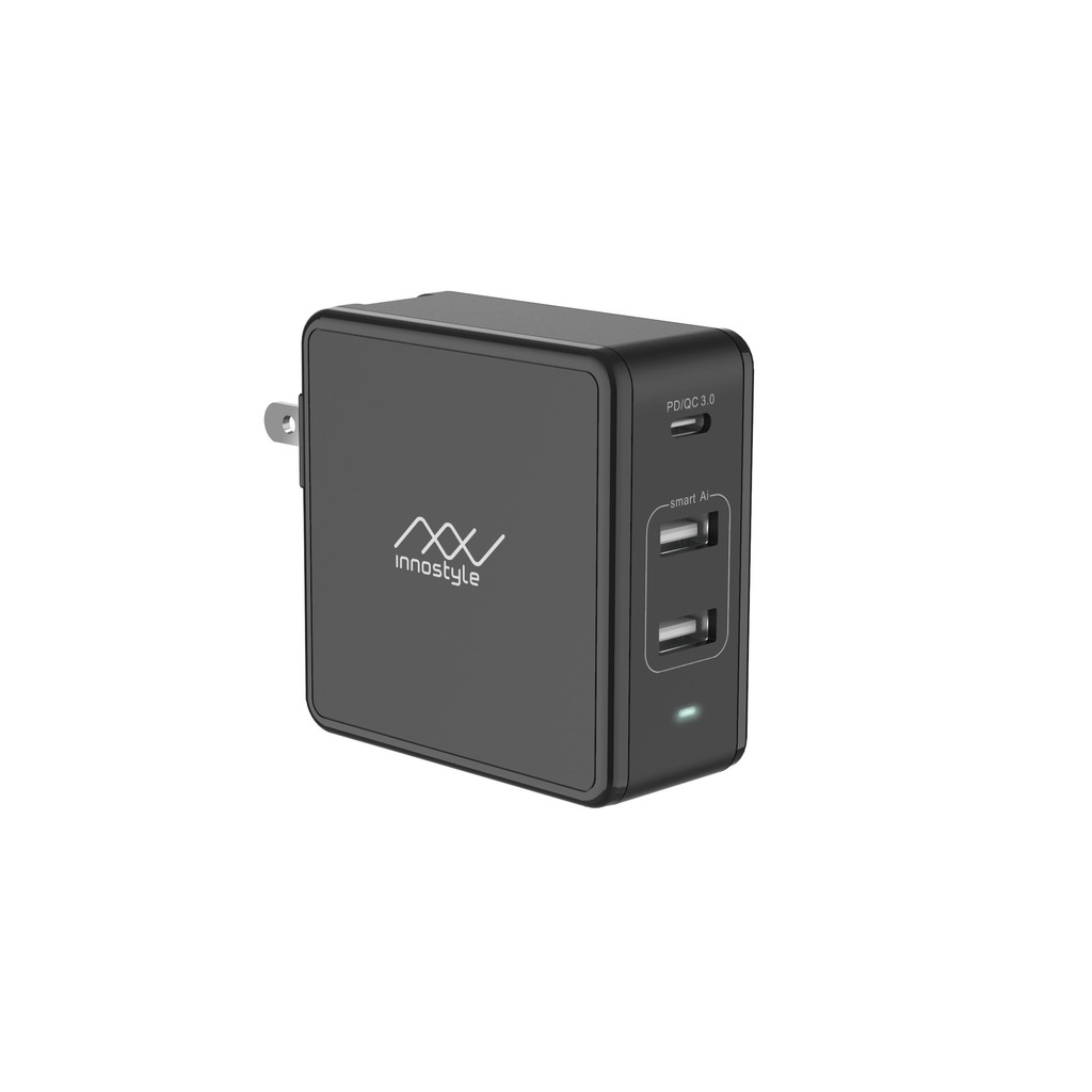 Sạc đa cổng macbook Innostyle GoMAX Plus 73W (USB-C PD 61W + USB-A Smart AI) - Black
