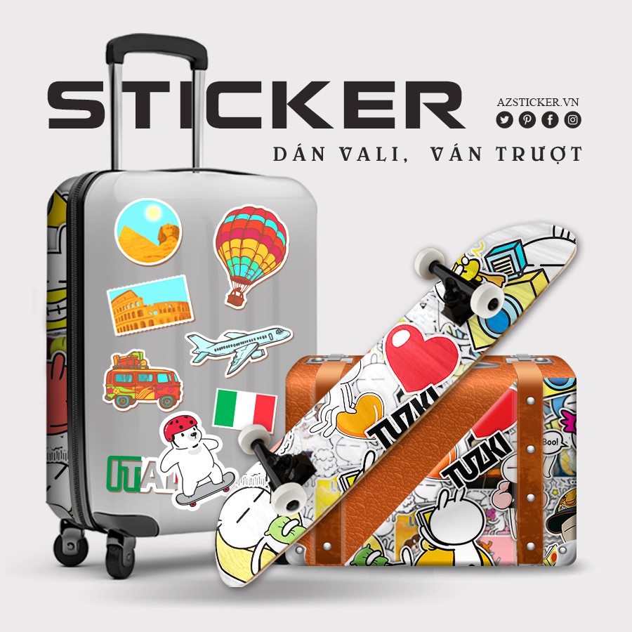 Sticker Tuzky Dán Mũ Bảo Hiểm Chống Nước | Decal Dán Laptop Cắt Sẵn Từng Hình Tại Azsticker | STK50
