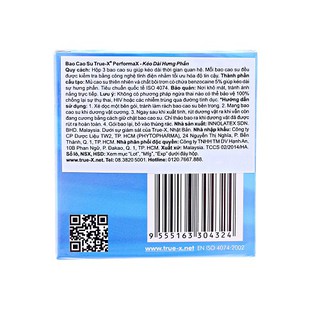 Bao cao su True-X performaX kéo dài thời gian(Hộp/3 cái)