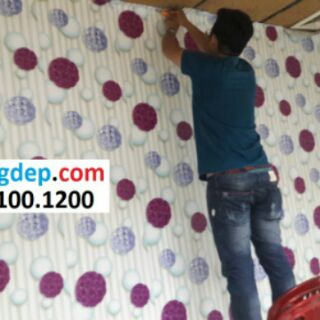 7m Giấy dán tường tú cầu tím 3D