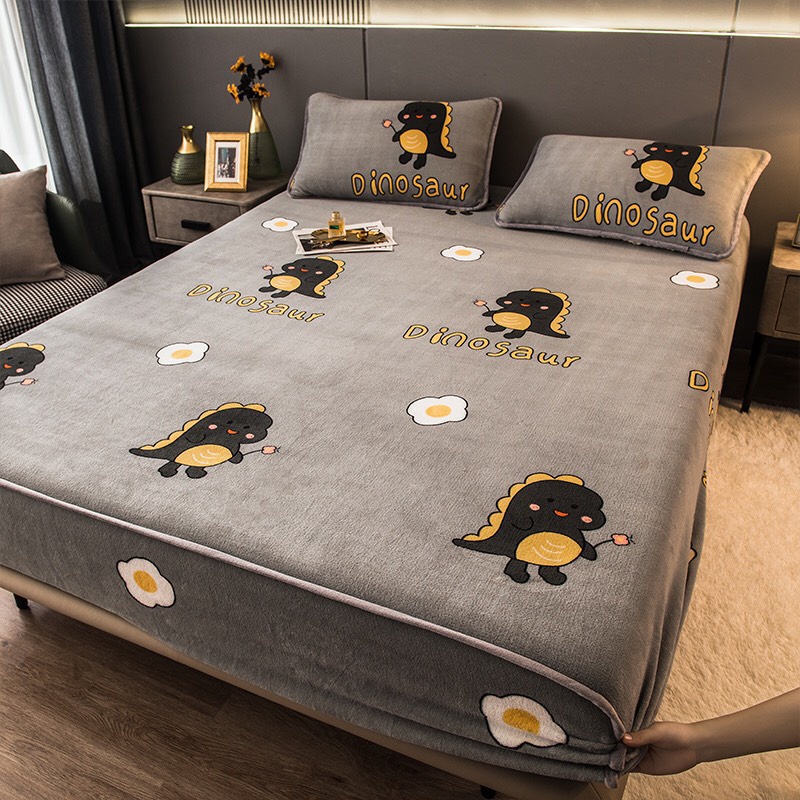 [Loại 1] Set ga gối nỉ sữa bo chun bọc đệm, tặng kèm 2 vỏ gối | BigBuy360 - bigbuy360.vn