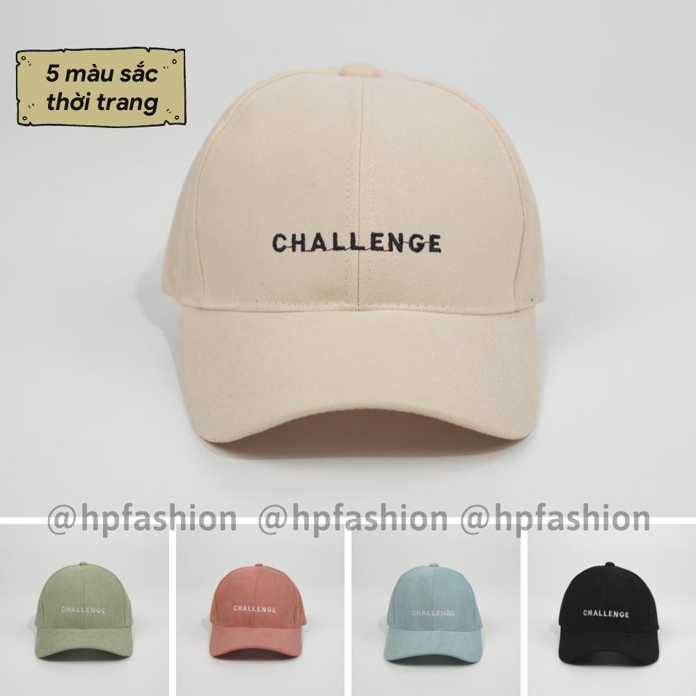 Mũ lưỡi trai ❤️ Nón kết thêu hình chữ Challenge chất nỉ cao cấp form unisex nam nữ N34