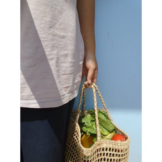 Làn cói vuông đan xiên to 3 băng quai dài