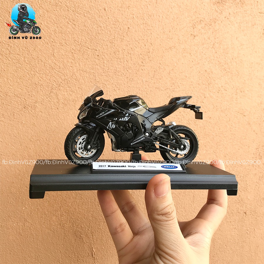 Xe mô hình Kawasaki Ninja ZX10-R chất chơi - Tỉ lệ 1/18