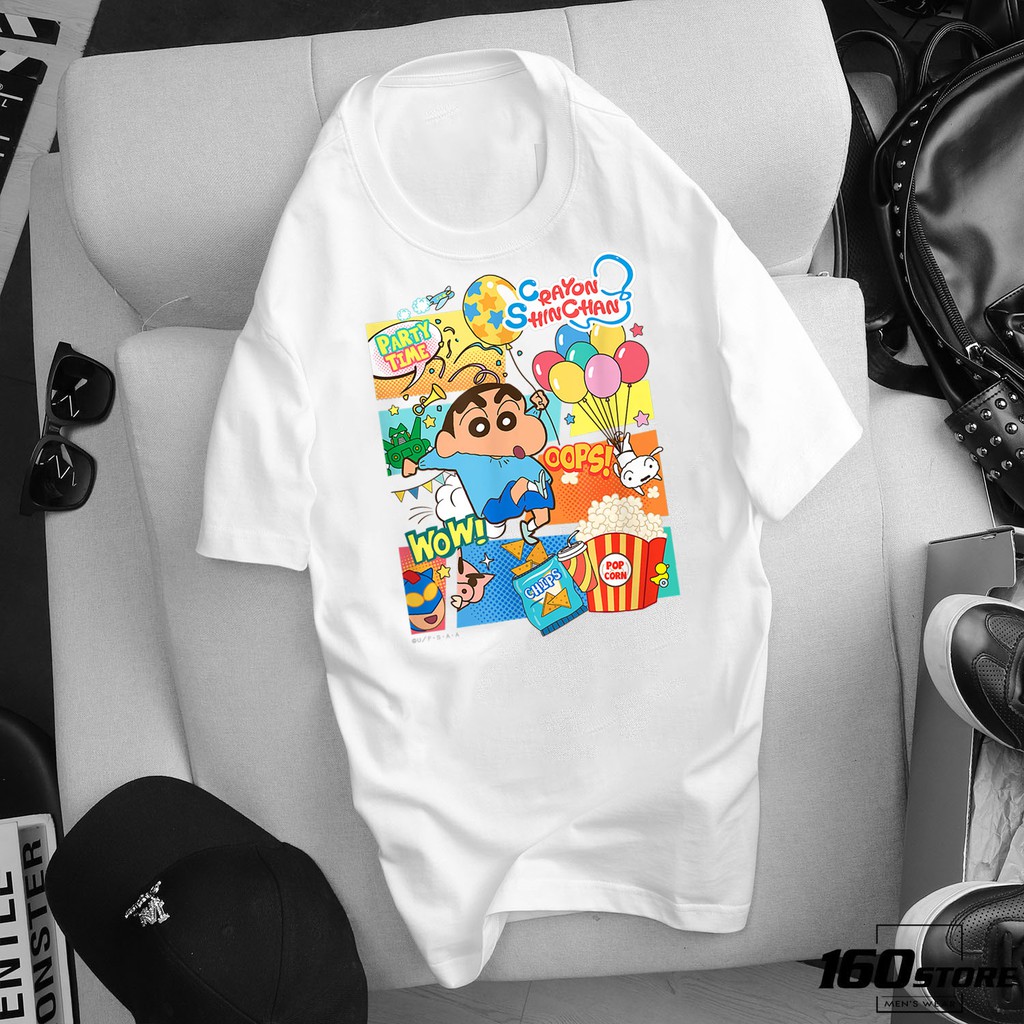 ÁO THUN TAY LỠ UNISEX CẬU BÉ BÚT CHÌ SHIN IN HÌNH CỰC NGẦU GIÁ RẺ CỰC SHOCK CÓ SIZE TRẺ EM - 128