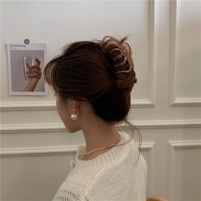 Kẹp Tóc Nhựa Trong Suốt Phong Cách Vintage Thời Trang