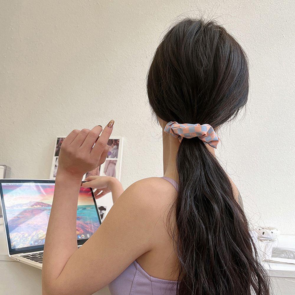 IVORY Dây Buộc Tóc Cao Su Hình Mặt Cười Nhiều Màu Phong Cách Hàn Quốc