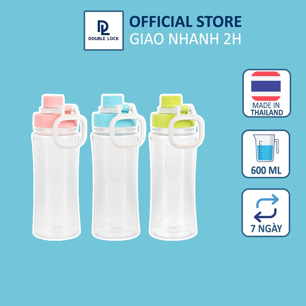 Bình nước thể thao JCJ Thái Lan 3421, Bình đựng nước nhựa 600ml