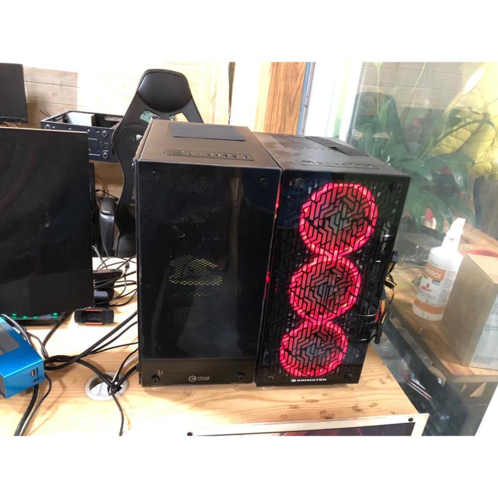 Vỏ case máy tính Gaming 2 mặt kính Cesar Rainbow