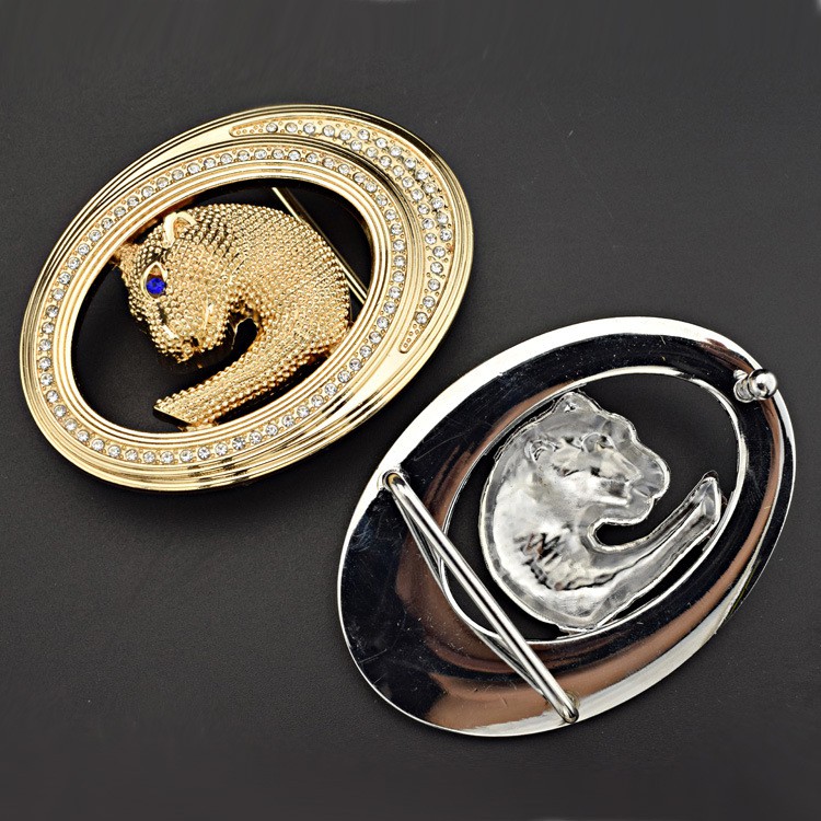 Thắt Lưng Nam Hình Báo T3 Đính Đá Khóa Cài Được Làm Bằng Hợp Kim