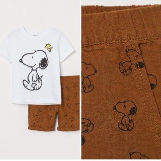 Bộ cộc hm snoopy quần kaki