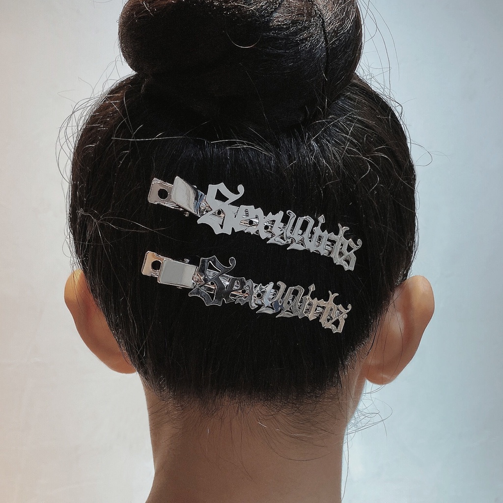 Kẹp Tóc Kim Loại Hình Chữ Cái Đơn Giản Phong Cách Âu Mỹ