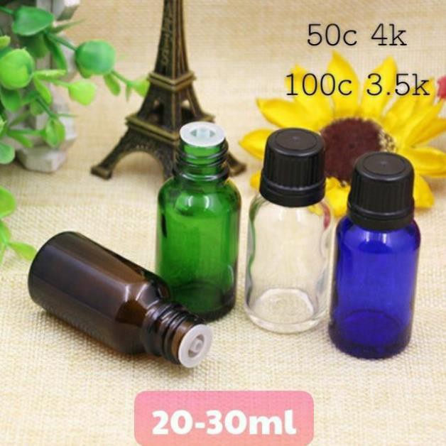 [15ml/20ml/30ml] Lọ chiết tinh dầu thủy tinh nắp vặn đen nhỏ giọt - lọ đựng tinh dầu