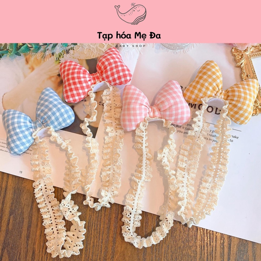 Băng đô/turban vải cài tóc đính nơ bản lớn xinh xắn phong cách Hàn Quốc cho bé gái chính hãng Chicbaby