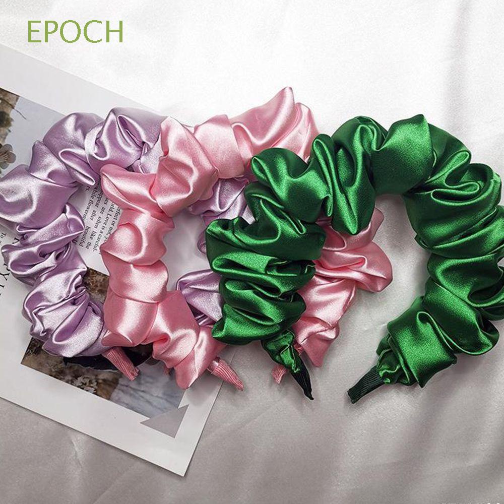 Băng đô cài tóc bằng lụa satin màu tím phong cách Hàn Quốc cho nữ