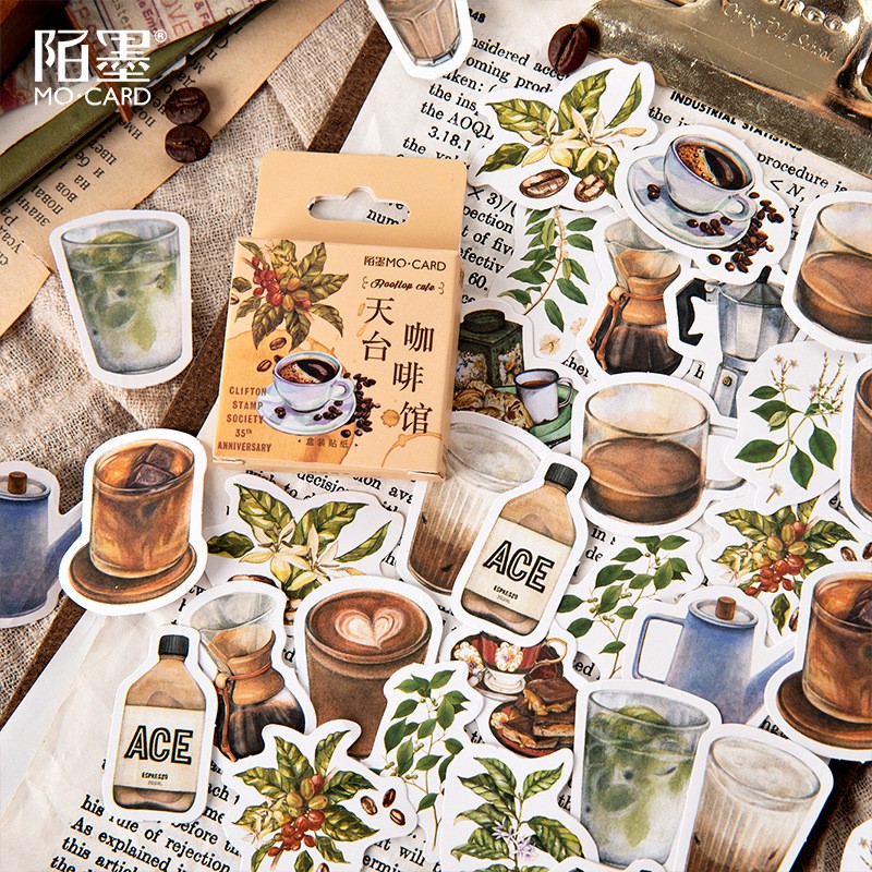 [Mới] Bộ sticker/ Hình dán Các Loại Coffee (46 Hình)