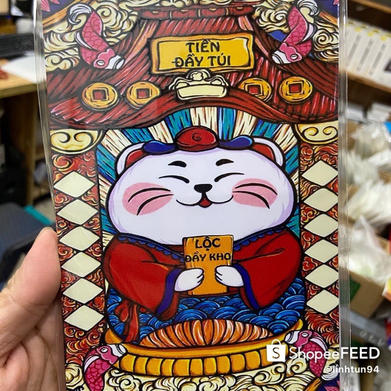 Miếng dán Skin Mèo Thần Tài cho iPhone X /XS/XS Max/Xr/ 11/11pro/11promax/12/12promax/13/13pro/13prm/14pro/14/14pro max