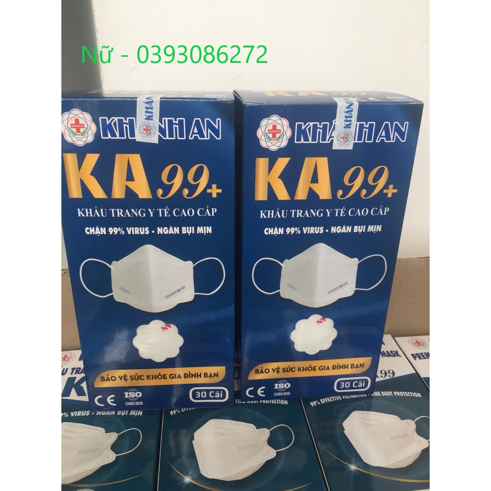 Khẩu trang y tế KA99+  Khánh An công nghệ Hàn Quốc thiết kế 4D ôm vừa vặn đường cong khuôn mặt - Nsafe