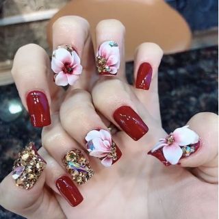10 bộ móng tay giả 24 móng kèm keo