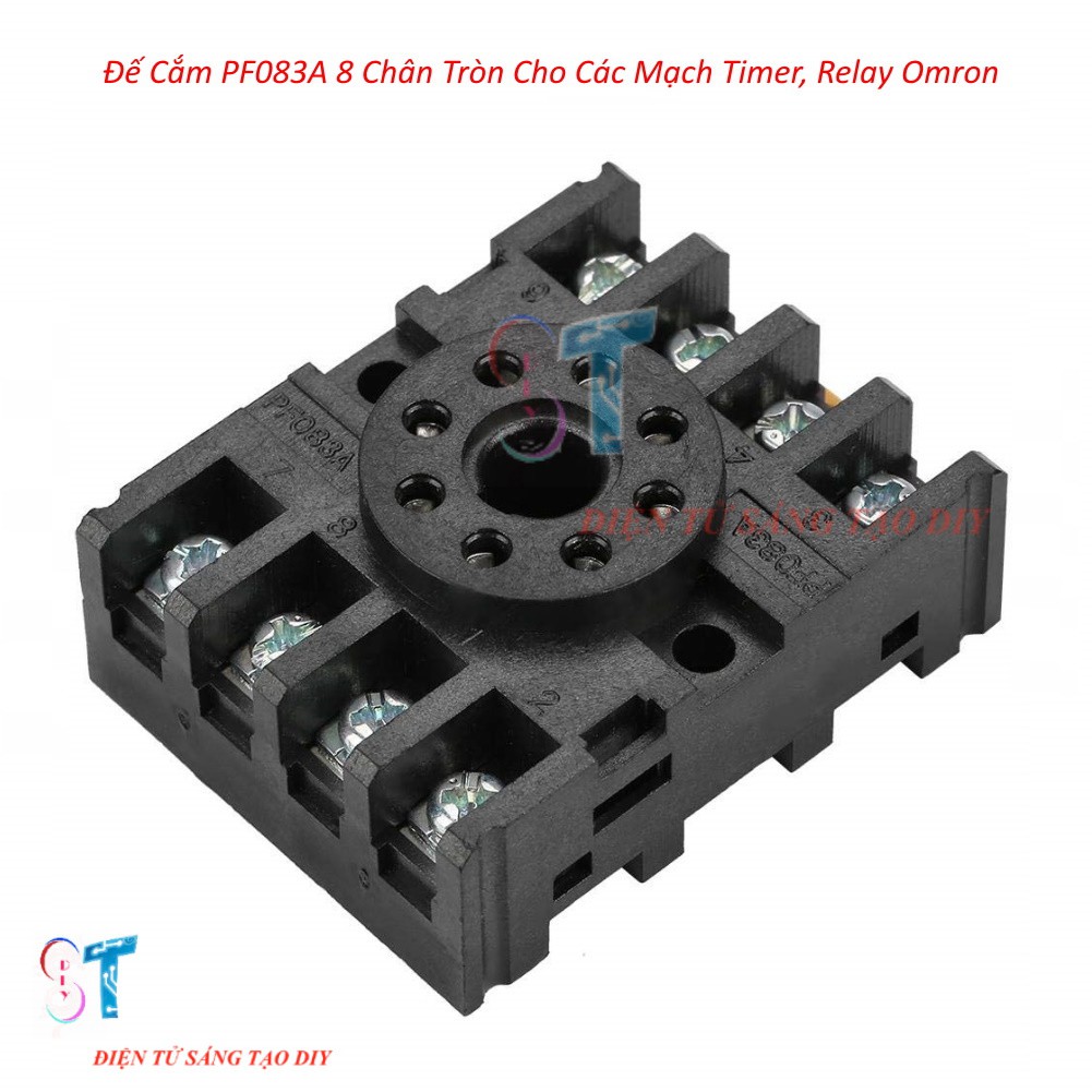 Đế Cắm PF083A 8 Chân Tròn Cho Các Mạch Timer, Relay Omron