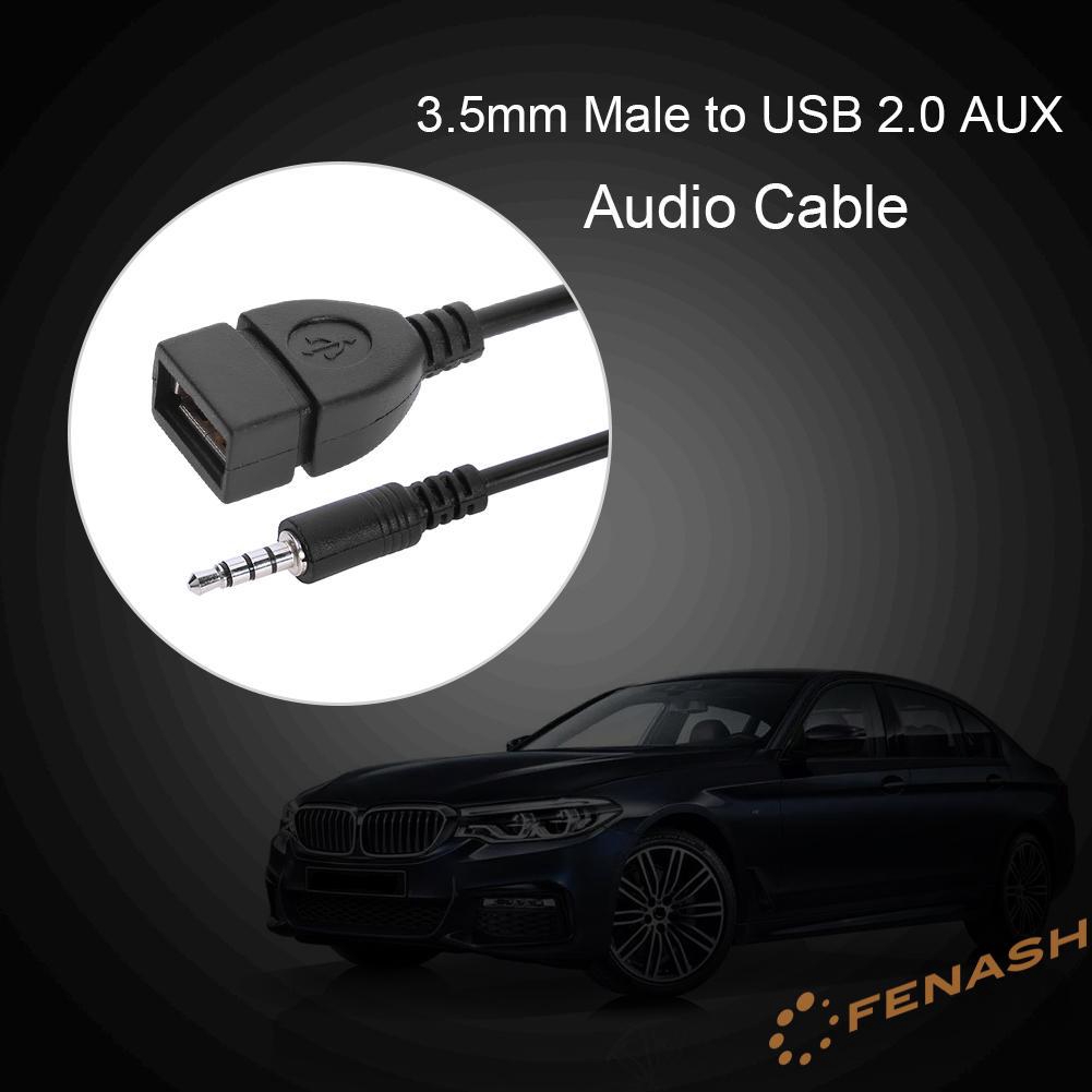 FE 3.5mm Male to USB 2.0 Female Car AUX Stereo Audio Adapter Cable
