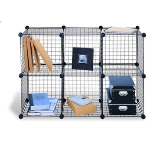 KỆ LƯỚI SẮT LẮP GHÉP SƠN TĨNH ĐIỆN 6 ô không cửa chắc chắn -combo 38 tấm sắt và 38 chốt