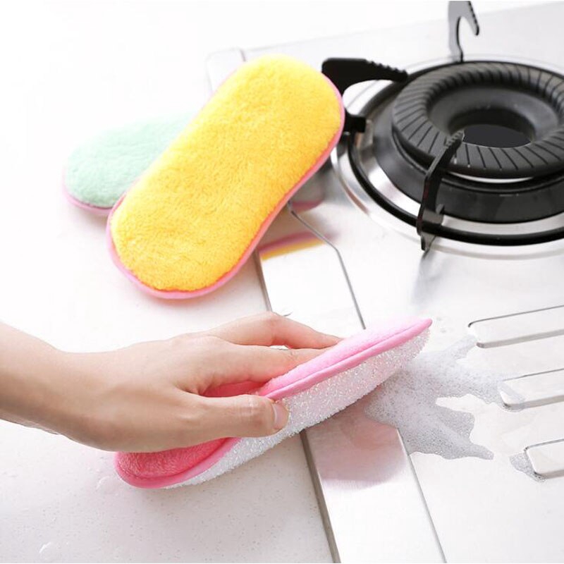 Miếng chà rửa vệ sinh đồ dùng nhà bếp thiết kế 2 mặt tiện dụng