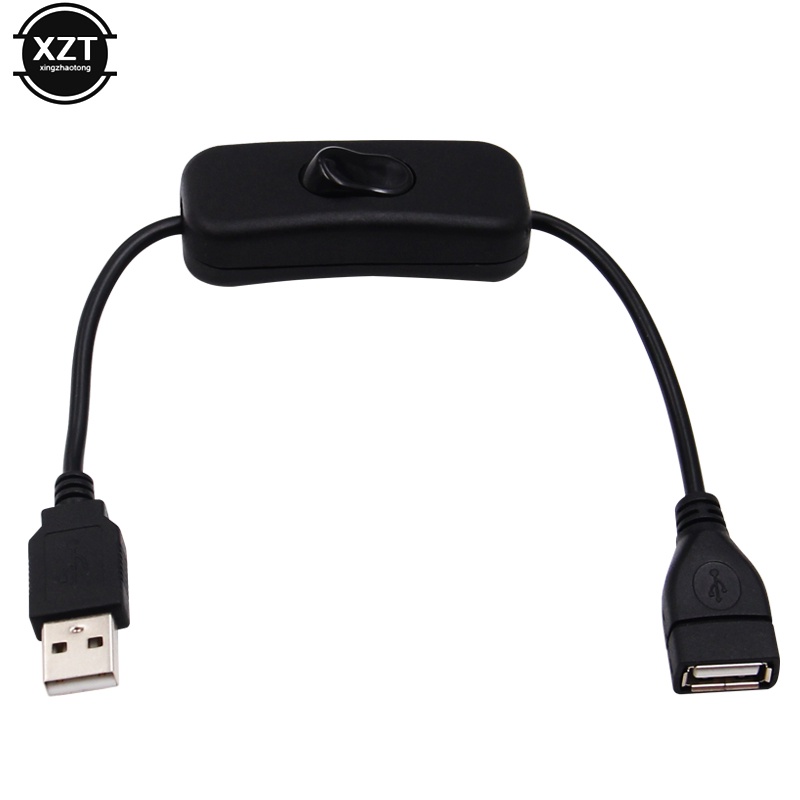 1 Dây Cáp USB Màu Đen Dài 28cm Có Công Tắc Bật/Tắt Mở Rộng Cho Đèn USB Quạt USB