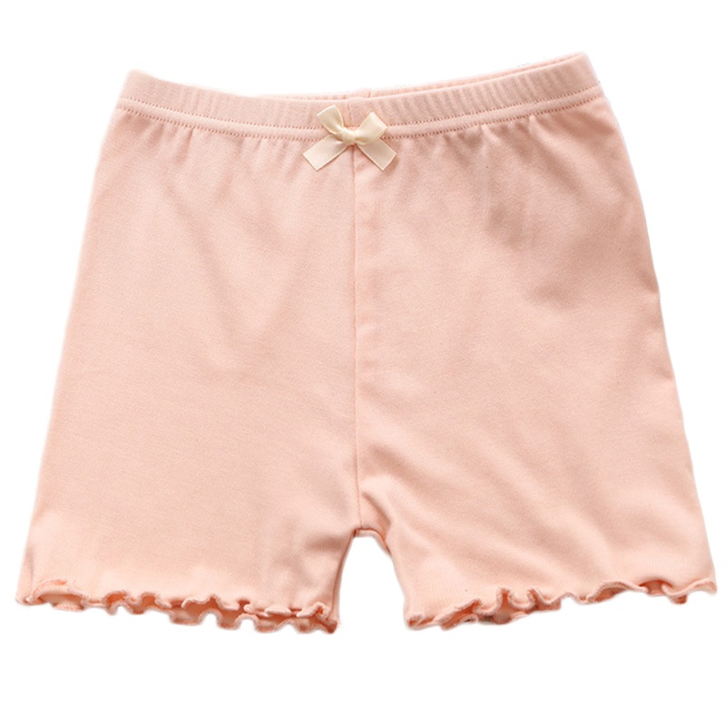 Xixi Quần Short An Toàn Mặc Trong Váy Viền Bèo Màu Trơn Đính Nơ Thời Trang Mùa Hè Cho Bé Gái